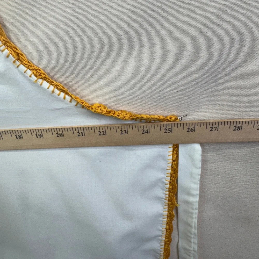 Handmade Vintage Floral Embroidered Apron OS White Cottagecore Boho Retro